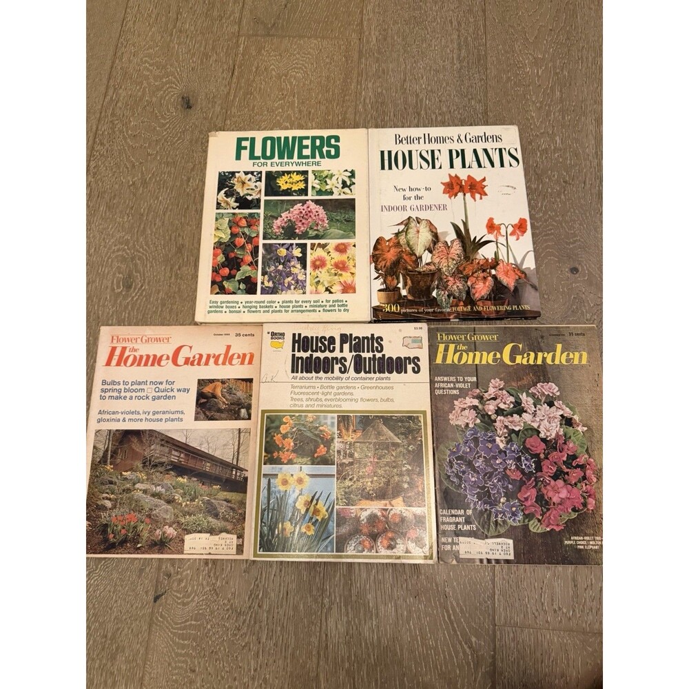 Lot of 5 Better Homes Gardens Vintage Magazines Ortho Plants Flowers 60’s
